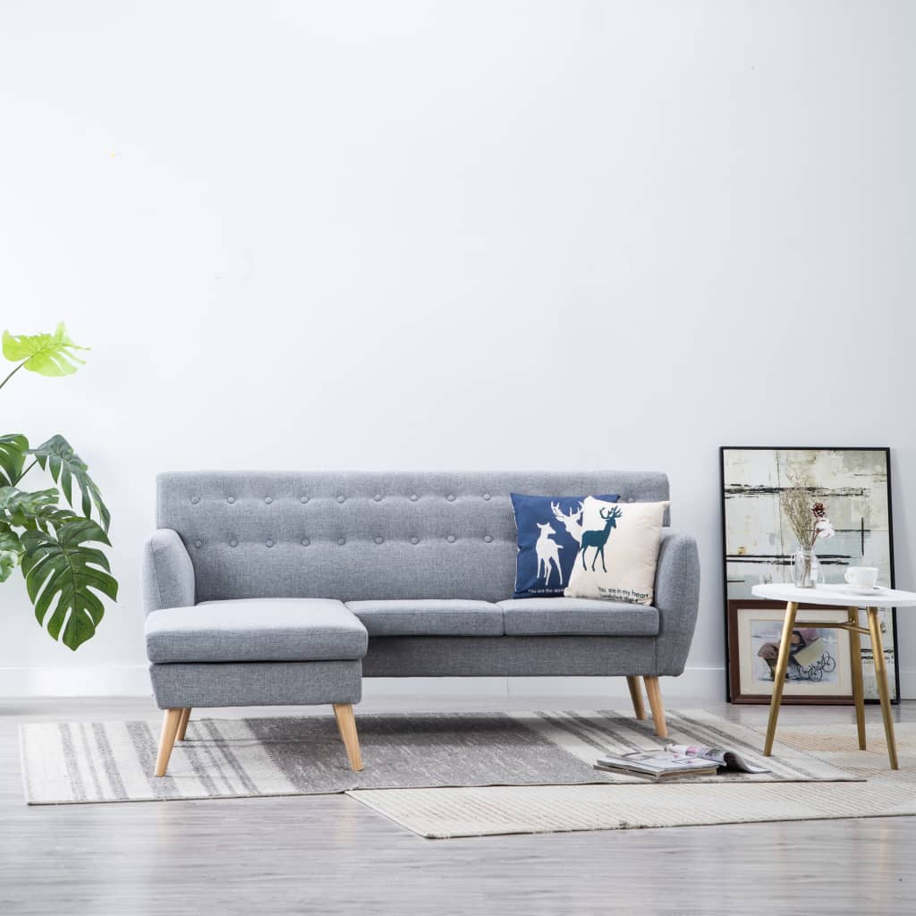 Corner sofa covering in 171.5x138x81.5 cm light gray fabric