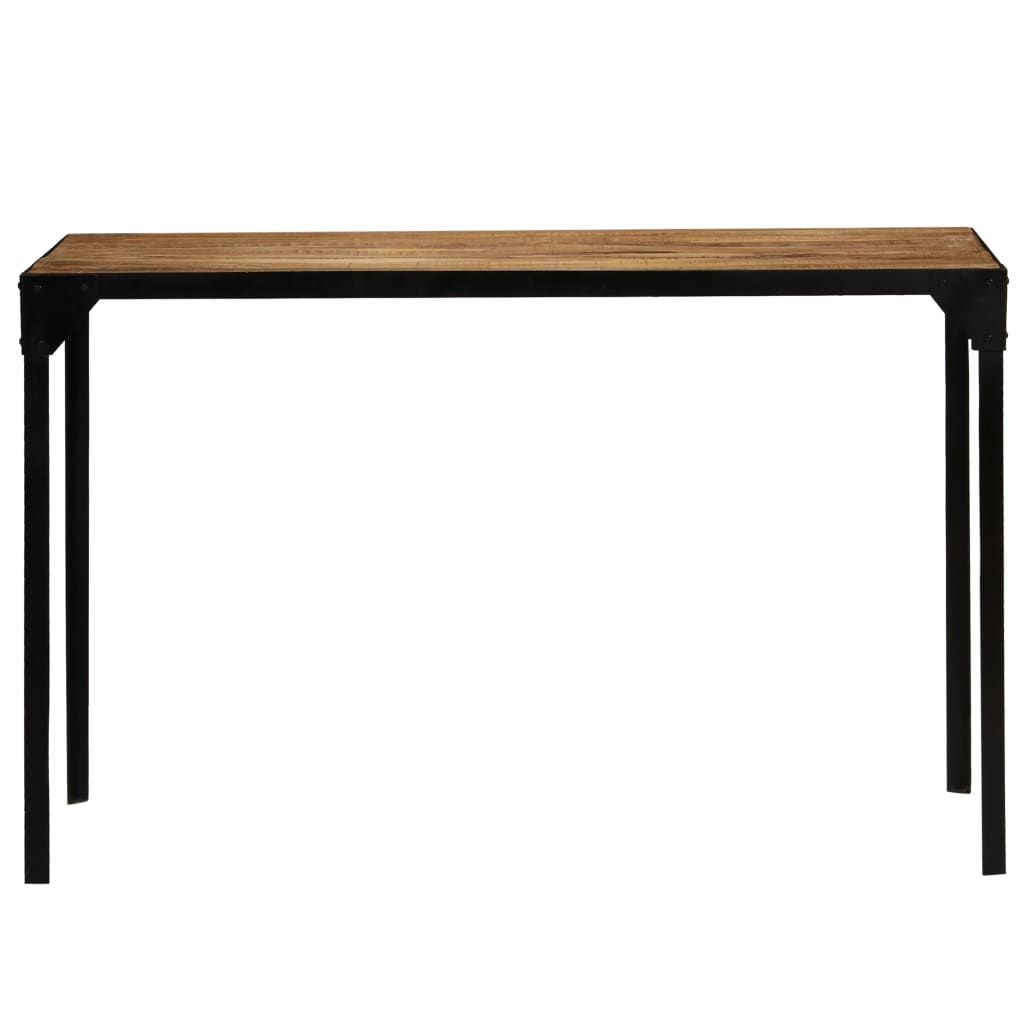 Raw and steel dining table 120 cm raw mango and steel wood