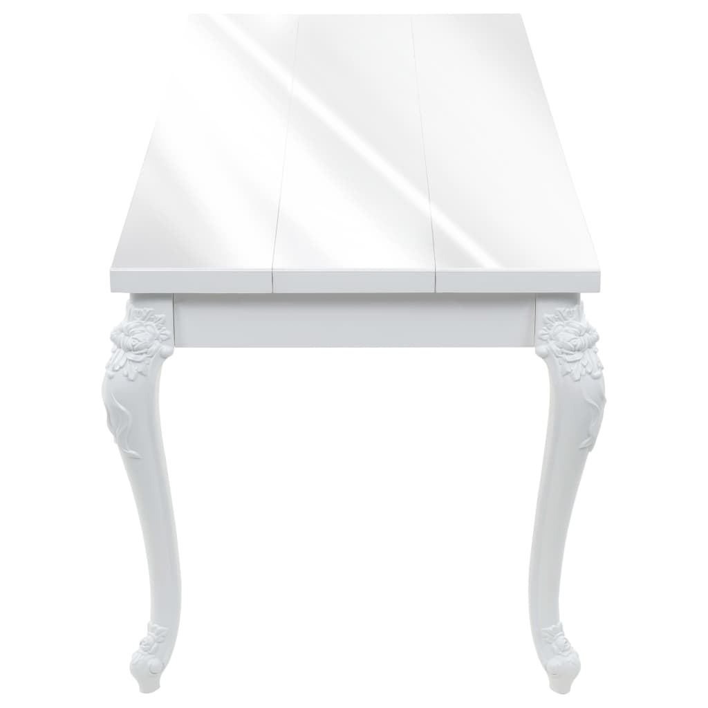 Dining table 179x89x81 cm shiny white