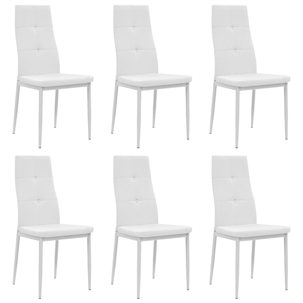 Dining chairs Lot of 6 white imitation leather