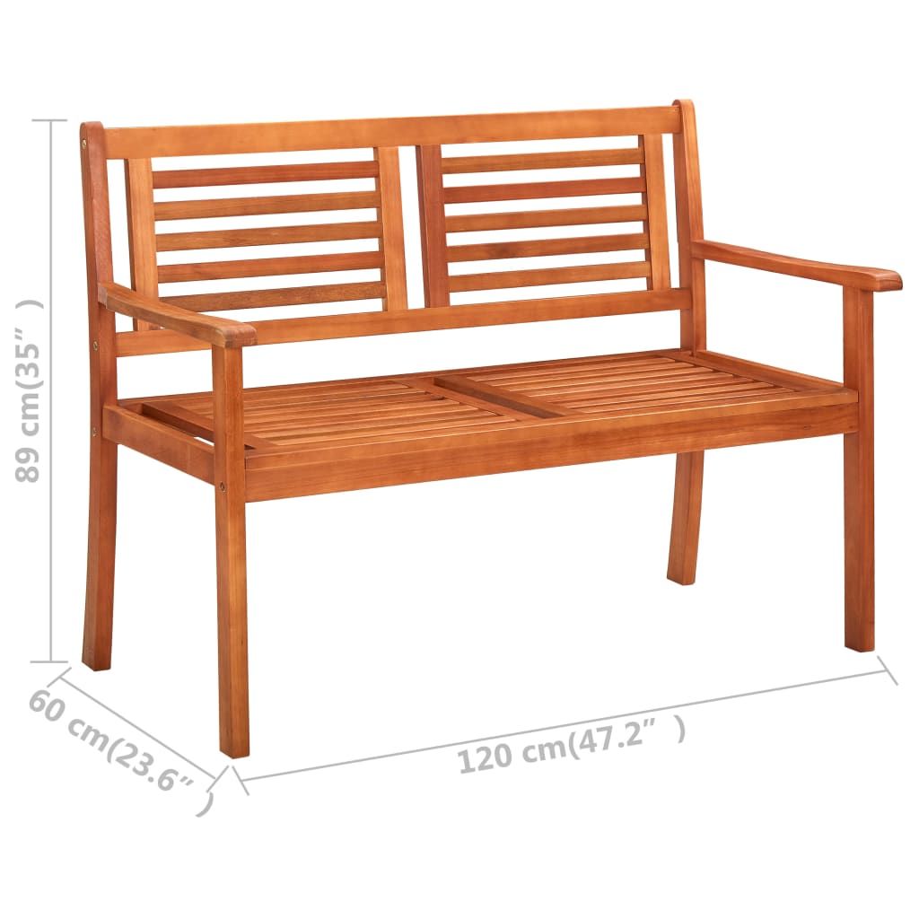 2 -seater garden bench 120 cm Solid eucalyptus wood