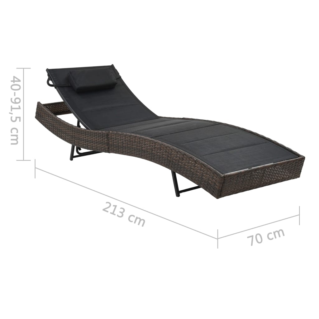 Braided resin lounge chair and brown textilene