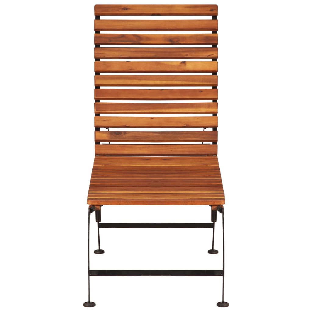 Langer Stuhl mit festen Akazien Holzstahlfüßen