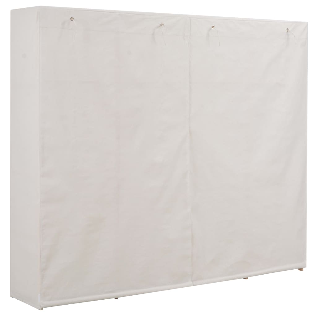 White wardrobe 200 x 40 x 170 cm fabric