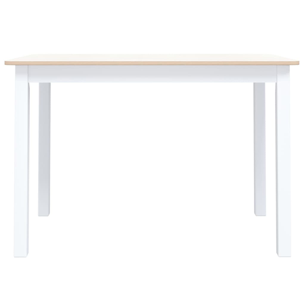 White and brown dinner table 114x71x75 cm Solid rubberwood