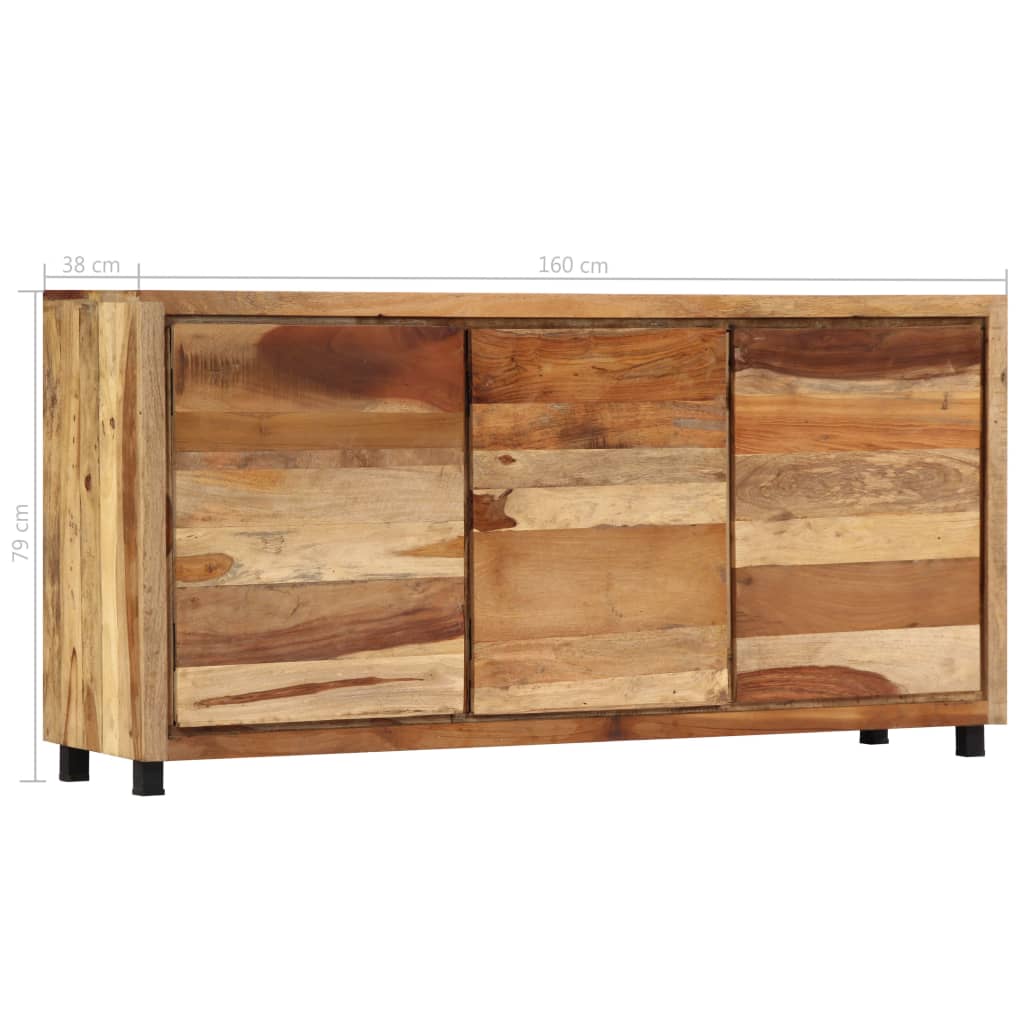 Lateral cabinet 160 x 38 x 79 cm Massive recovery wood