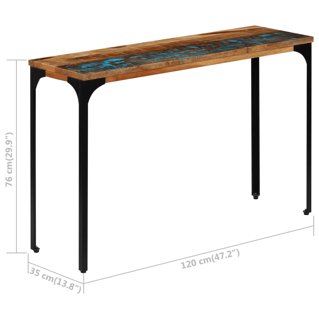 Console table 120 x 35 x 76 cm solid recovery wood