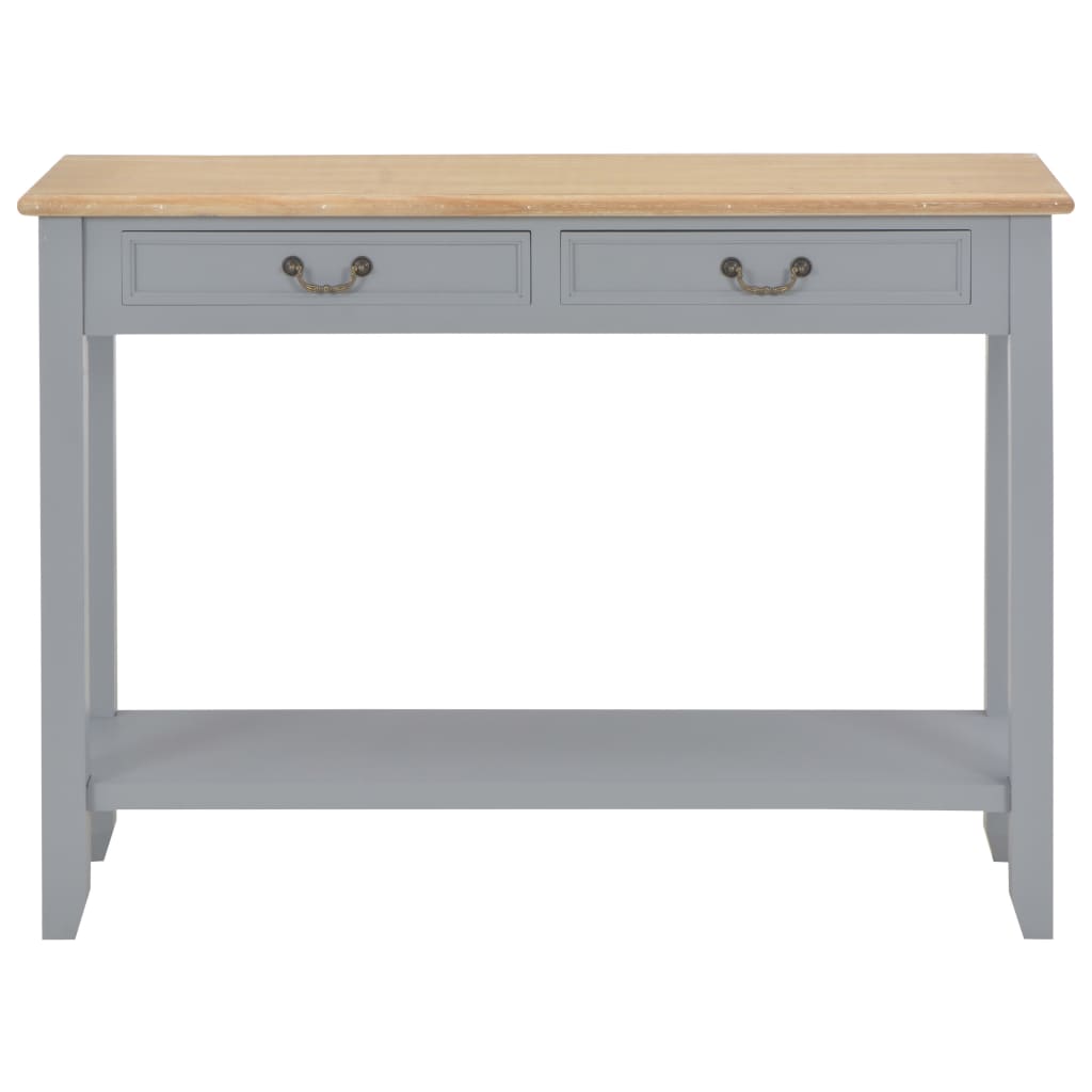 Gray console table 110x35x80 cm wood