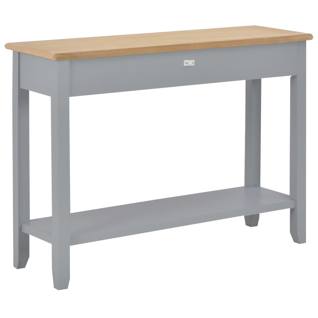 Gray console table 110x35x80 cm wood