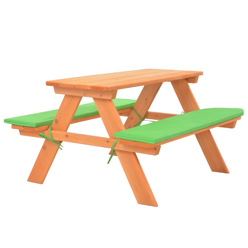 Tavolo da picnic per bambini con panchine 89x79x50 cm abete