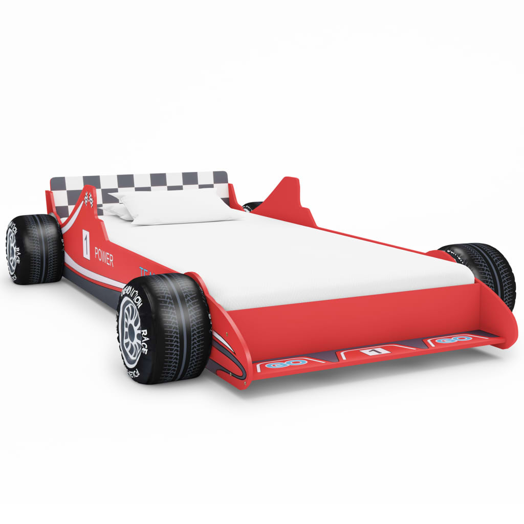 Children's racing car bed 90 x 200 cm red