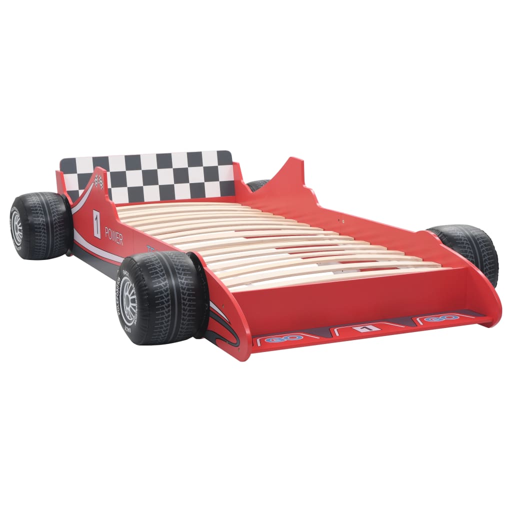 Children's racing car bed 90 x 200 cm red