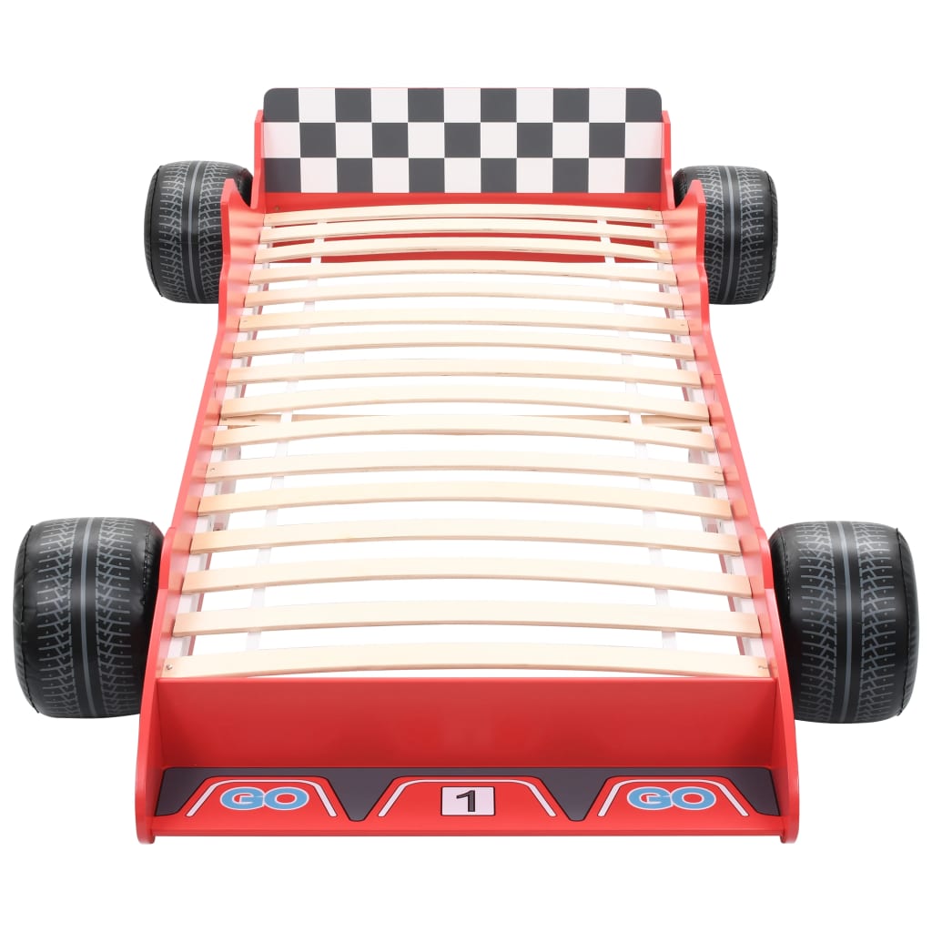 Letto per auto da corsa per bambini 90 x 200 cm di rosso