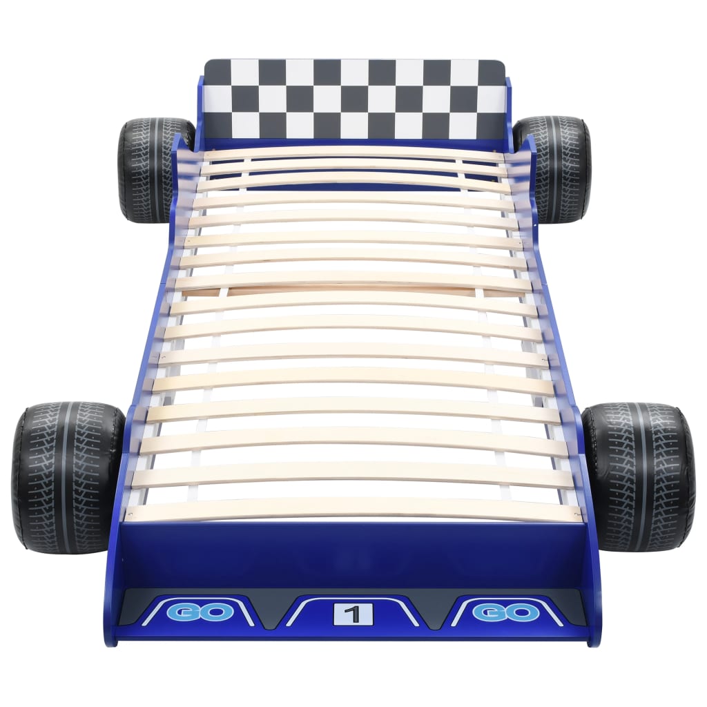 Letto per auto da corsa per bambini 90 x 200 cm blu