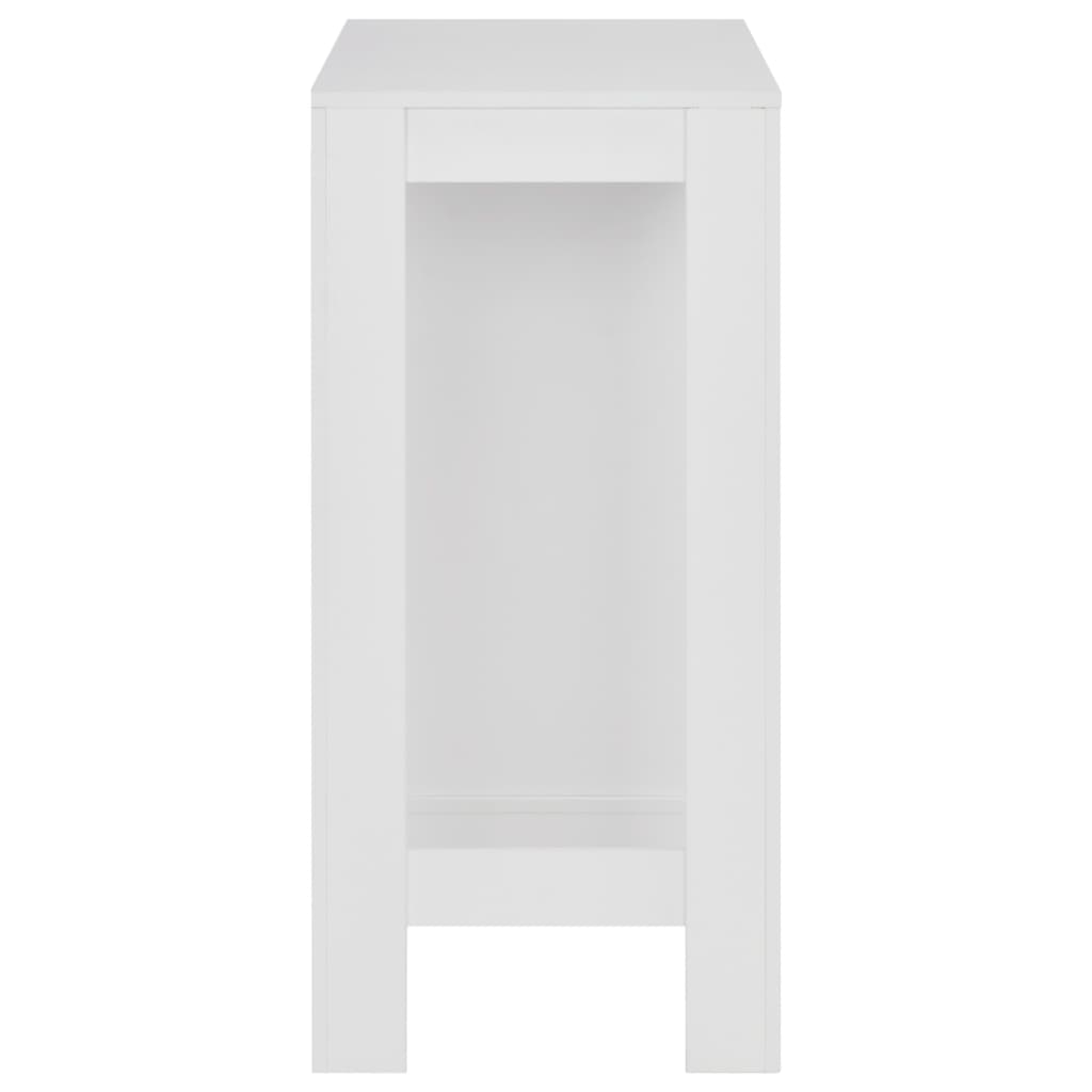 Table de bar avec étagère Blanc 110x50x103 cm