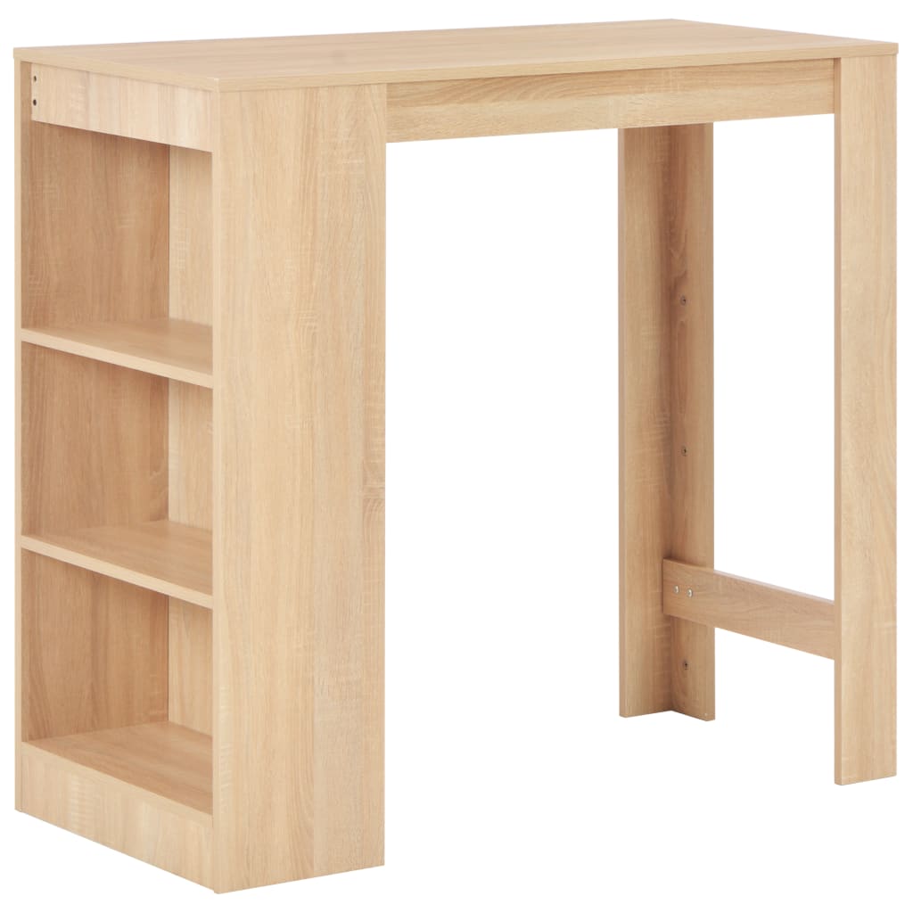 Bar table with oak shelf 110x50x103 cm