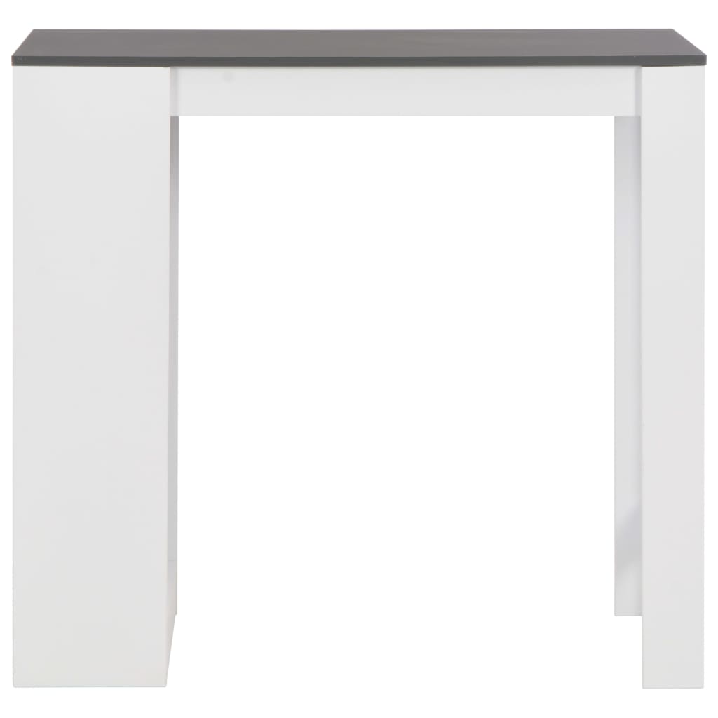 Table de bar avec étagère Blanc 110x50x103 cm