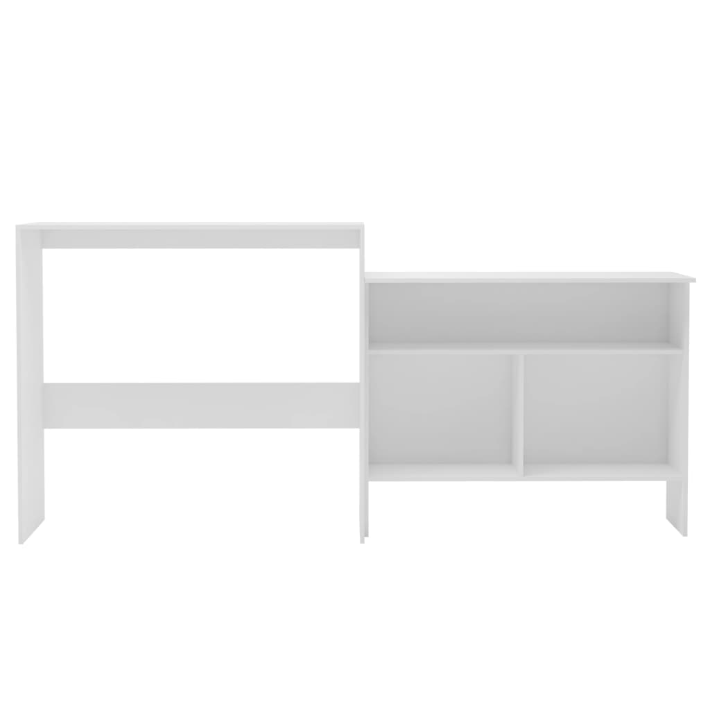 Table de bar avec 2 dessus de table Blanc 130 x 40 x 120 cm