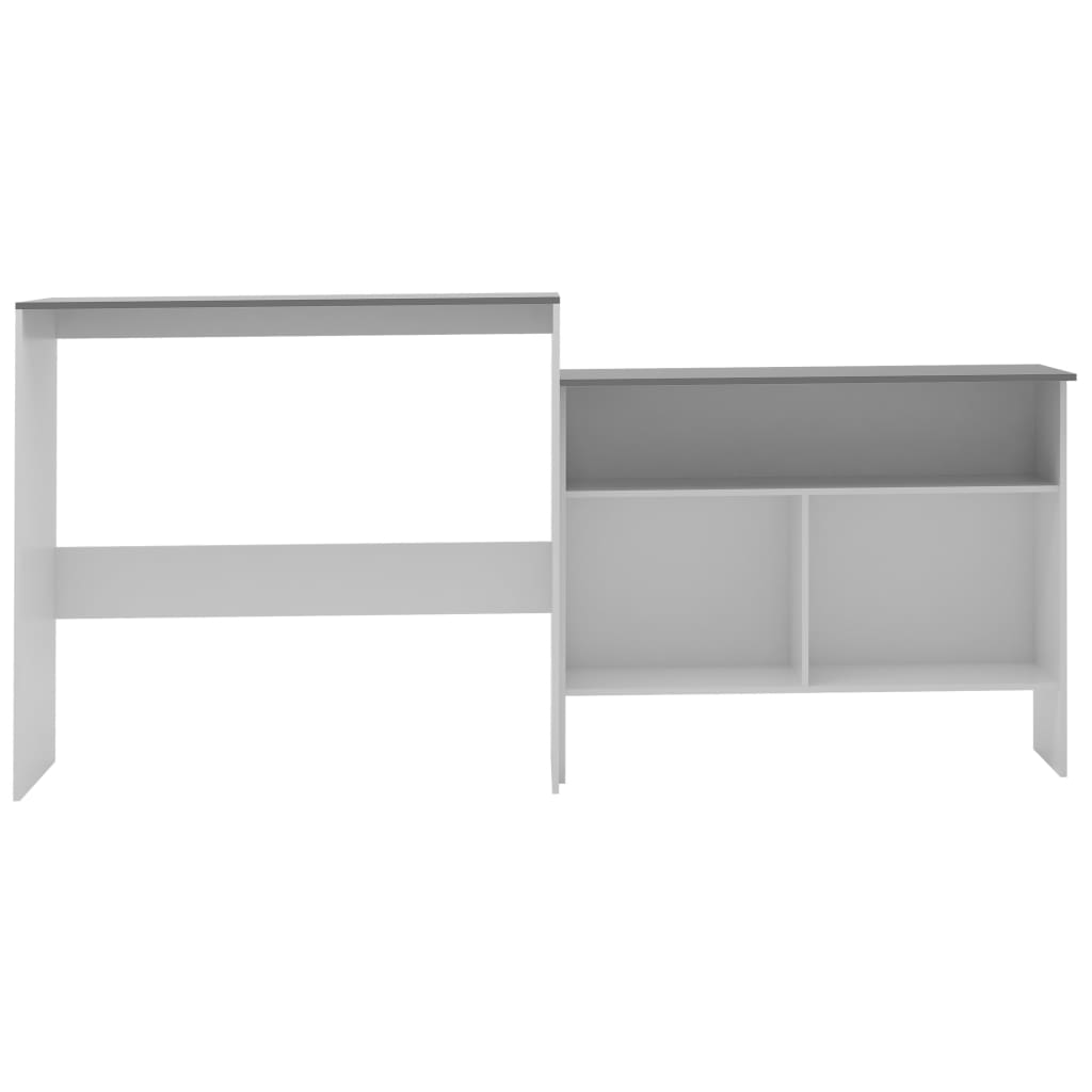 Bar table with 2 white and gray table top 130x40x120 cm