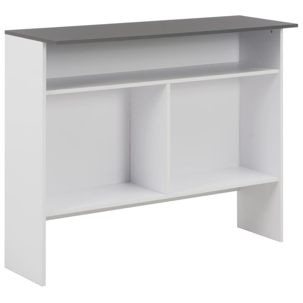 Bar table with 2 white and gray table top 130x40x120 cm