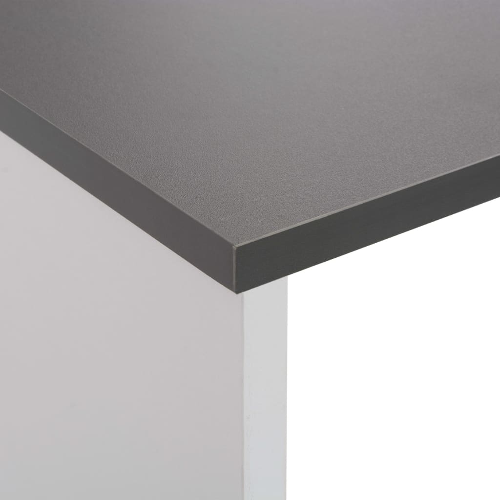 Table de bar avec 2 dessus de table Blanc et gris 130x40x120 cm
