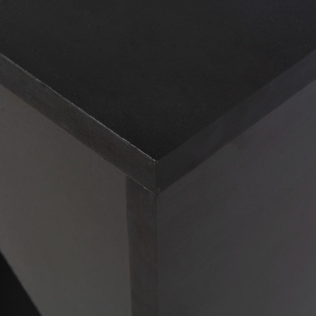 Tavolino da bar con ripiano estraibile Nero 138x39x110 cm