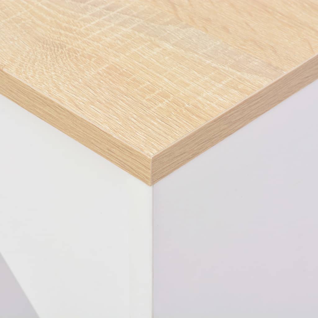 Tavolino da bar con ripiano estraibile Bianco 138x39x110 cm