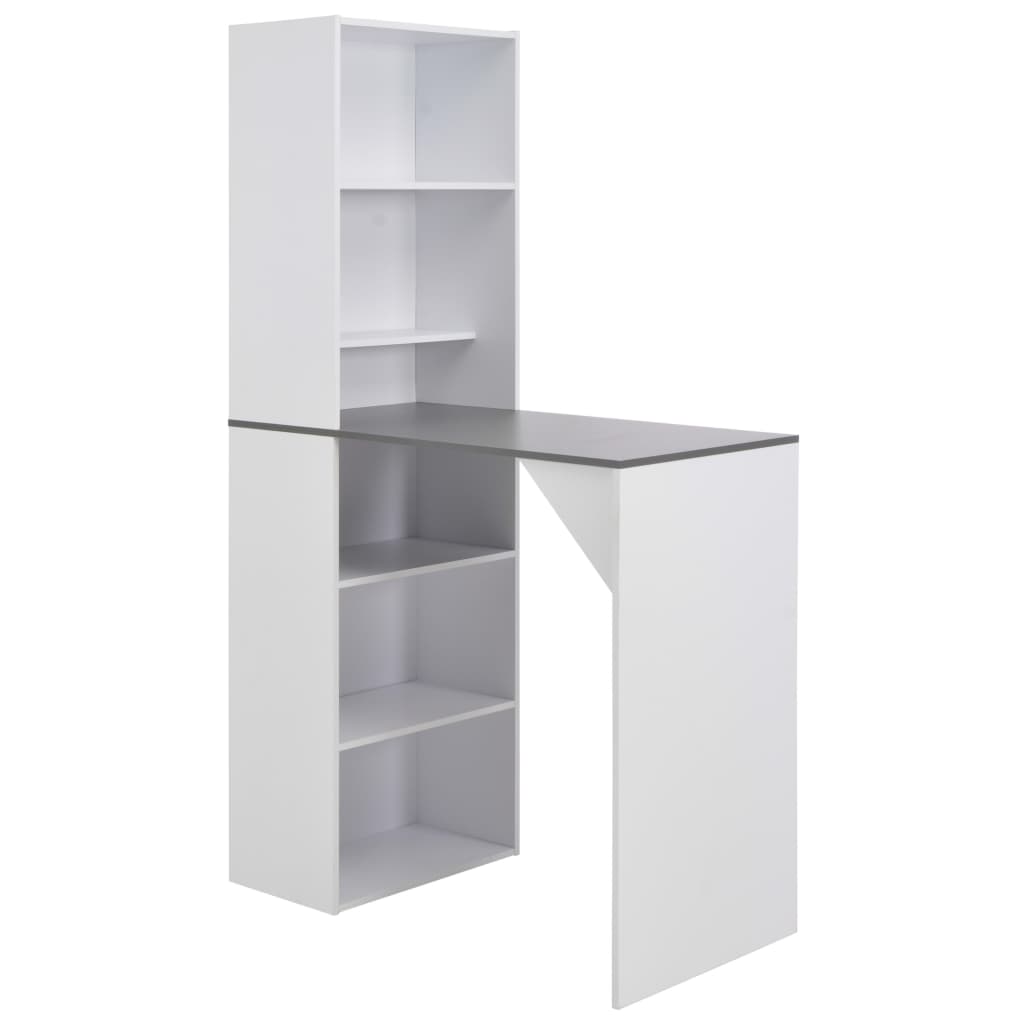 Table de bar avec armoire Blanc 115 x 59 x 200 cm