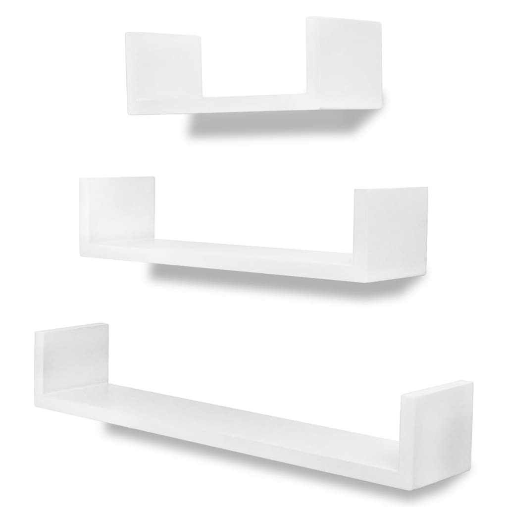 6 pcs white wall shelves