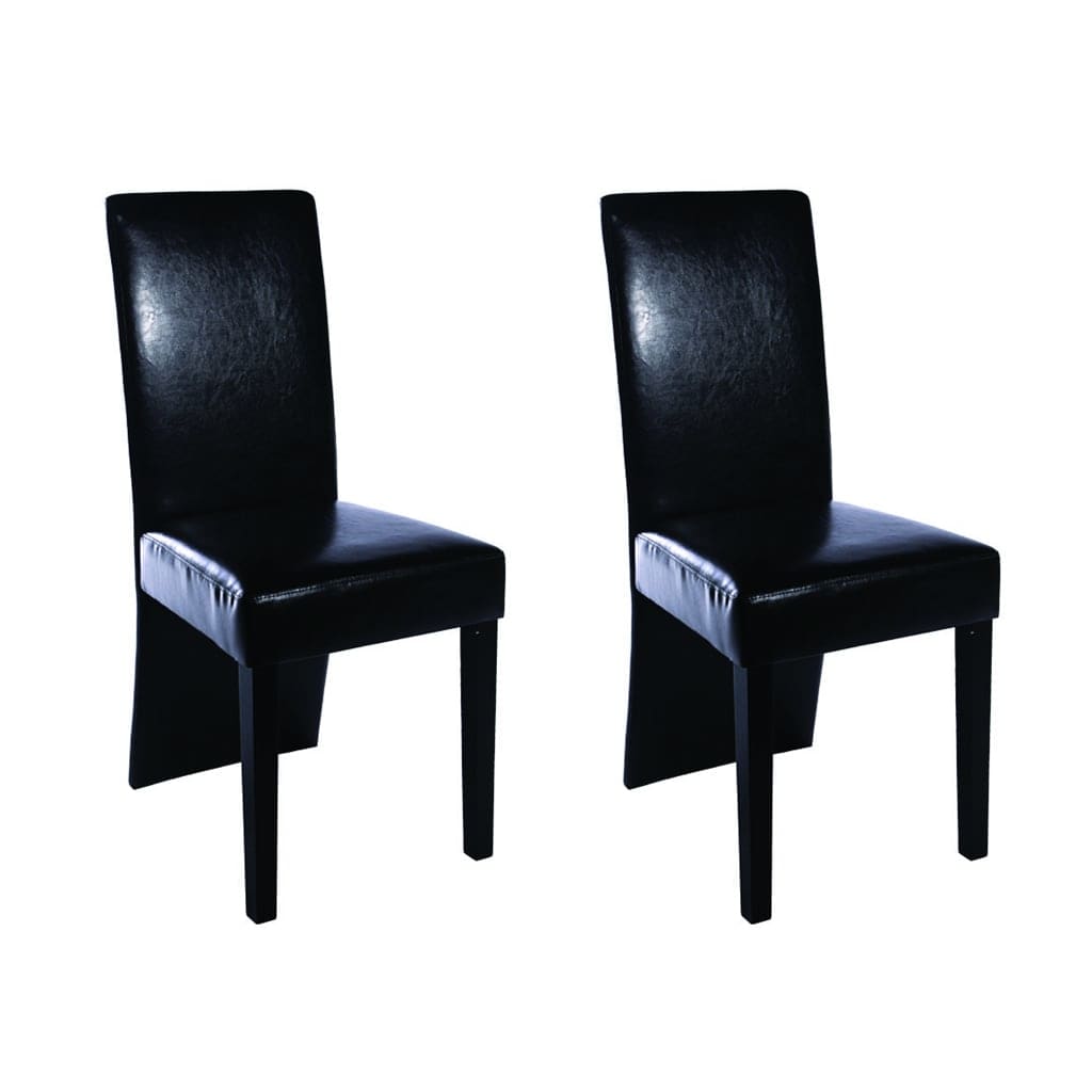 Dining chairs Lot 2 black imitation leather