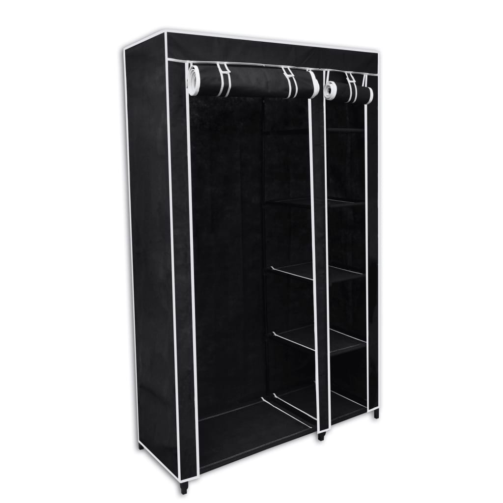 Black foldable wardrobe 110 x 45 x 175 cm