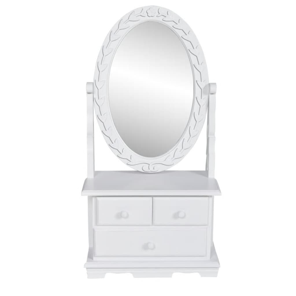 Toilette con specchio ovale girevole in MDF