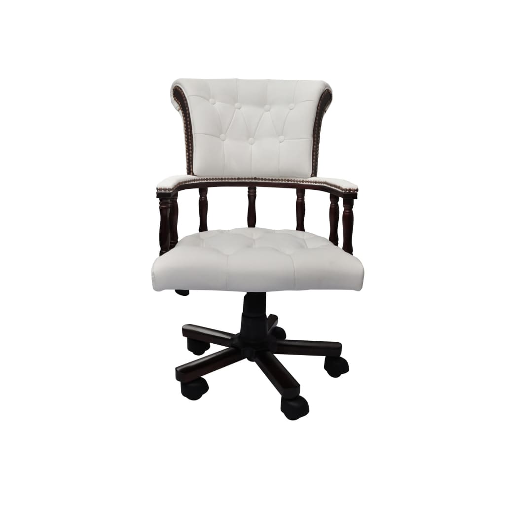 White swivel office chair