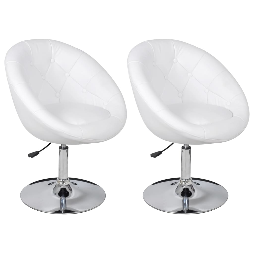 2 pcs white pc stools imitation leather