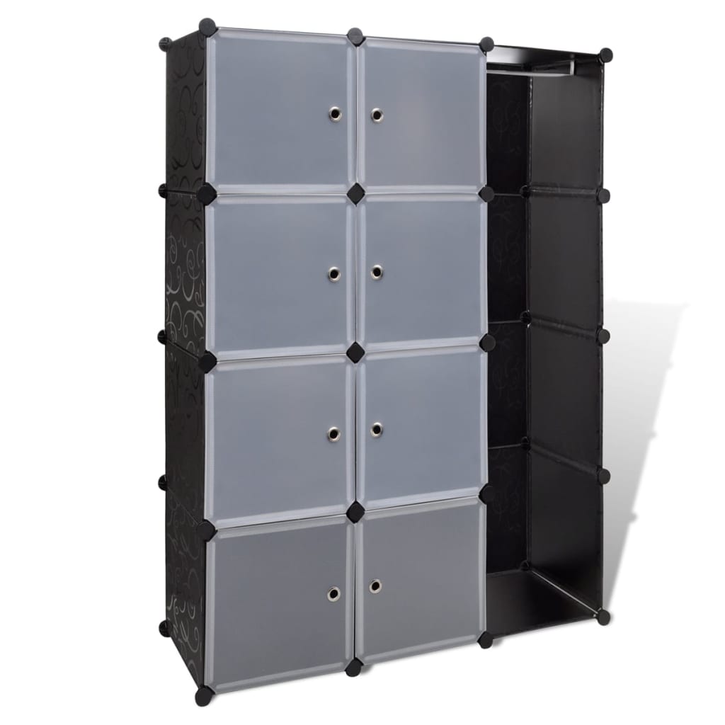 Modular cabinet 9 Black and white compartments 37 x 115x150 cm