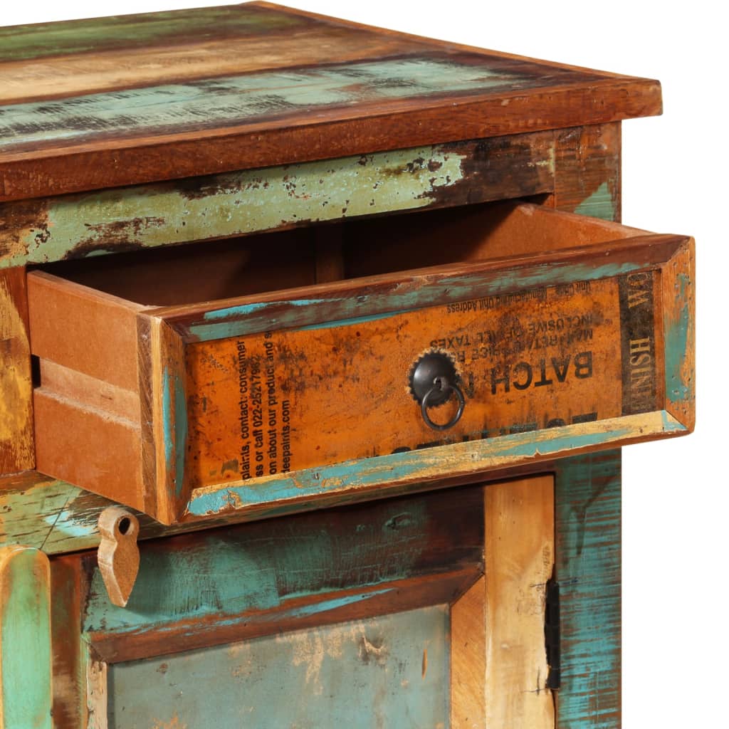 Vintage -Schrank mit 2 Schubladen 2 feste Holztüren geborgen