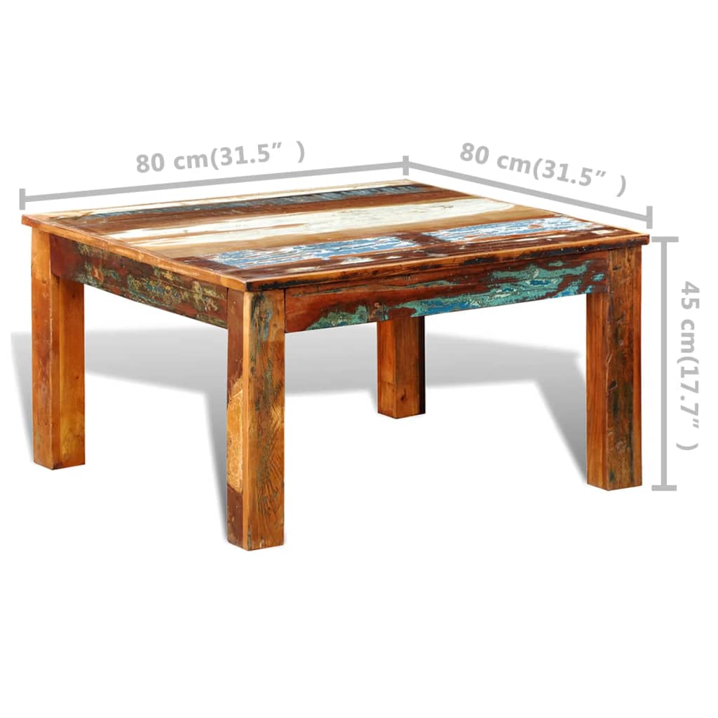 Recupero tavolino quadrato in legno