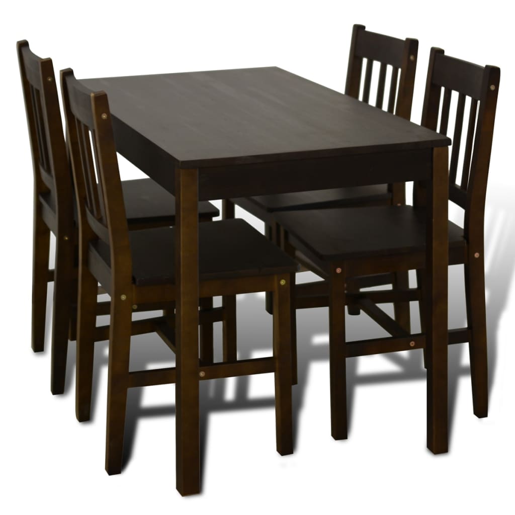 Esstisch mit 4 braunen Stühlen