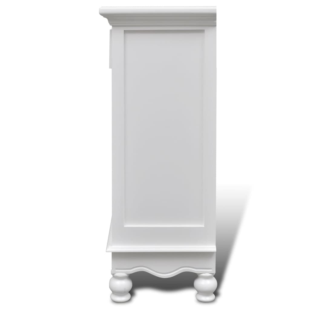 Guardaroba con 2 porte e 1 cassetto in legno bianco