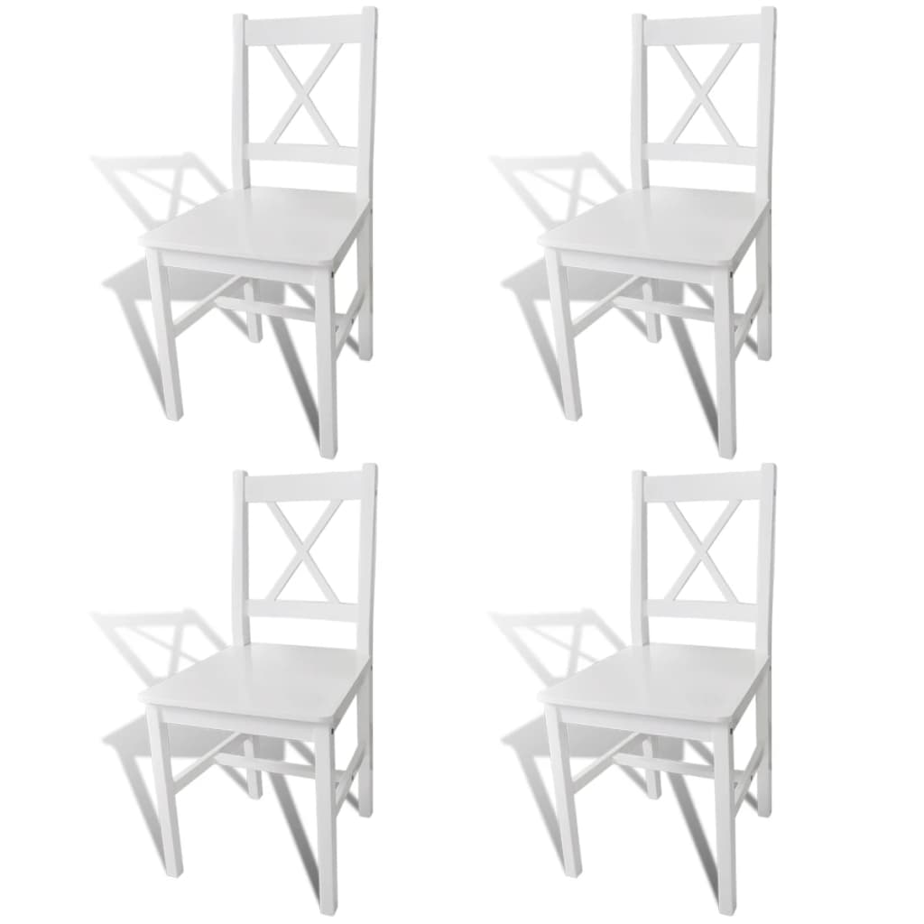 Chaises à manger lot de 4 blanc bois de pin