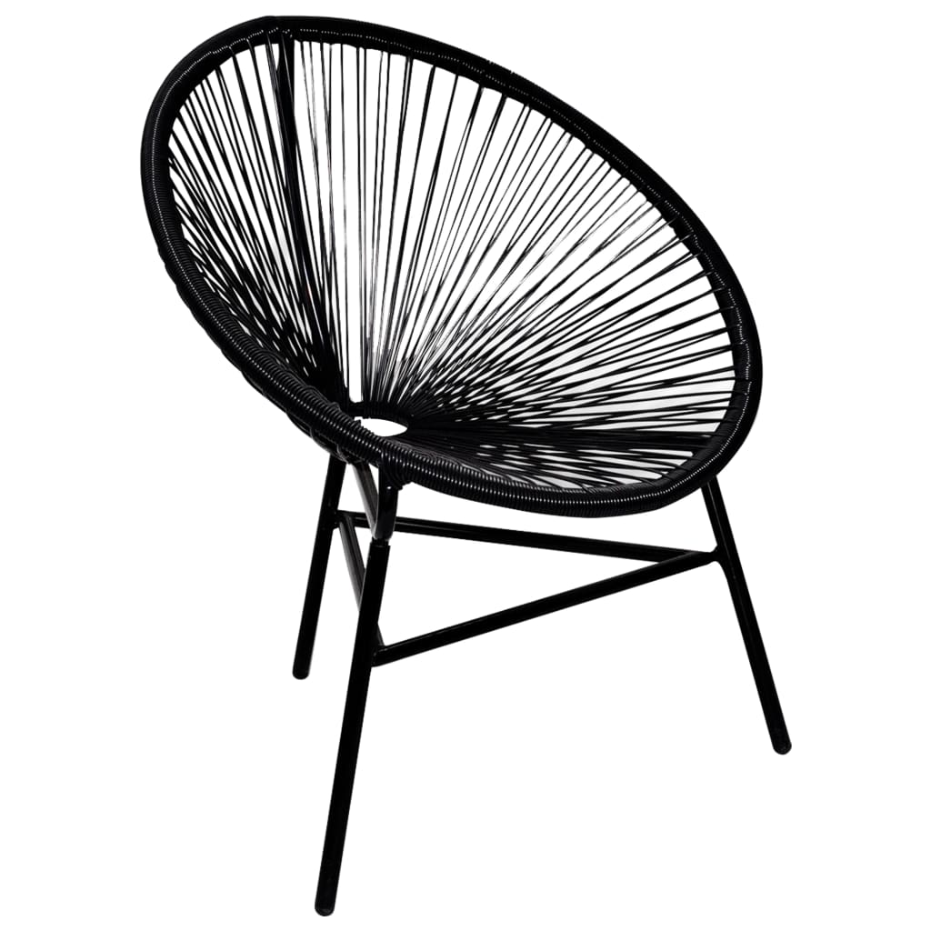 Garden chair Moon form braided resin black