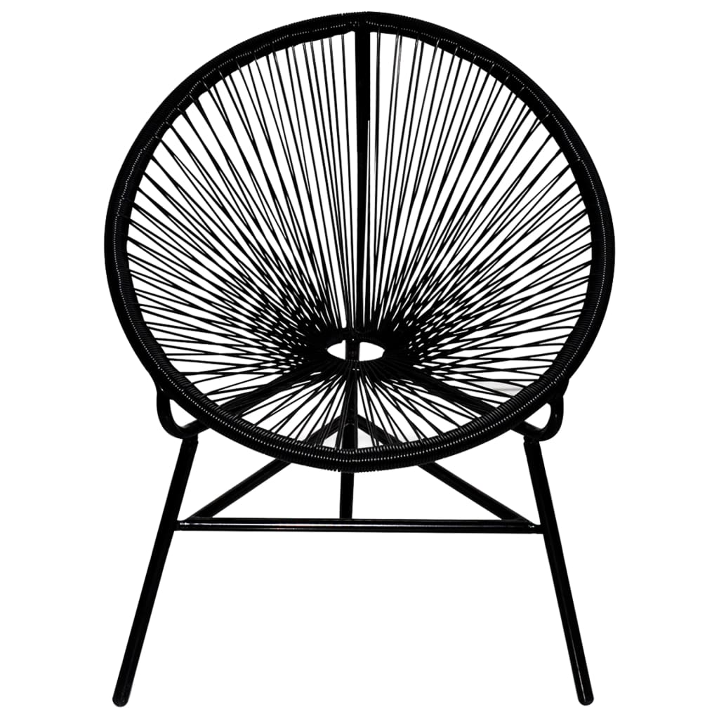 Garden chair Moon form braided resin black