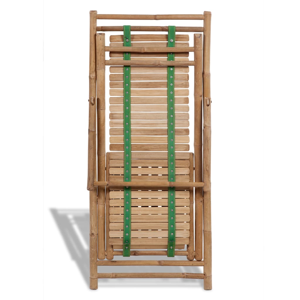 Chaise de terrasse d'extérieur avec repose-pied Bambou