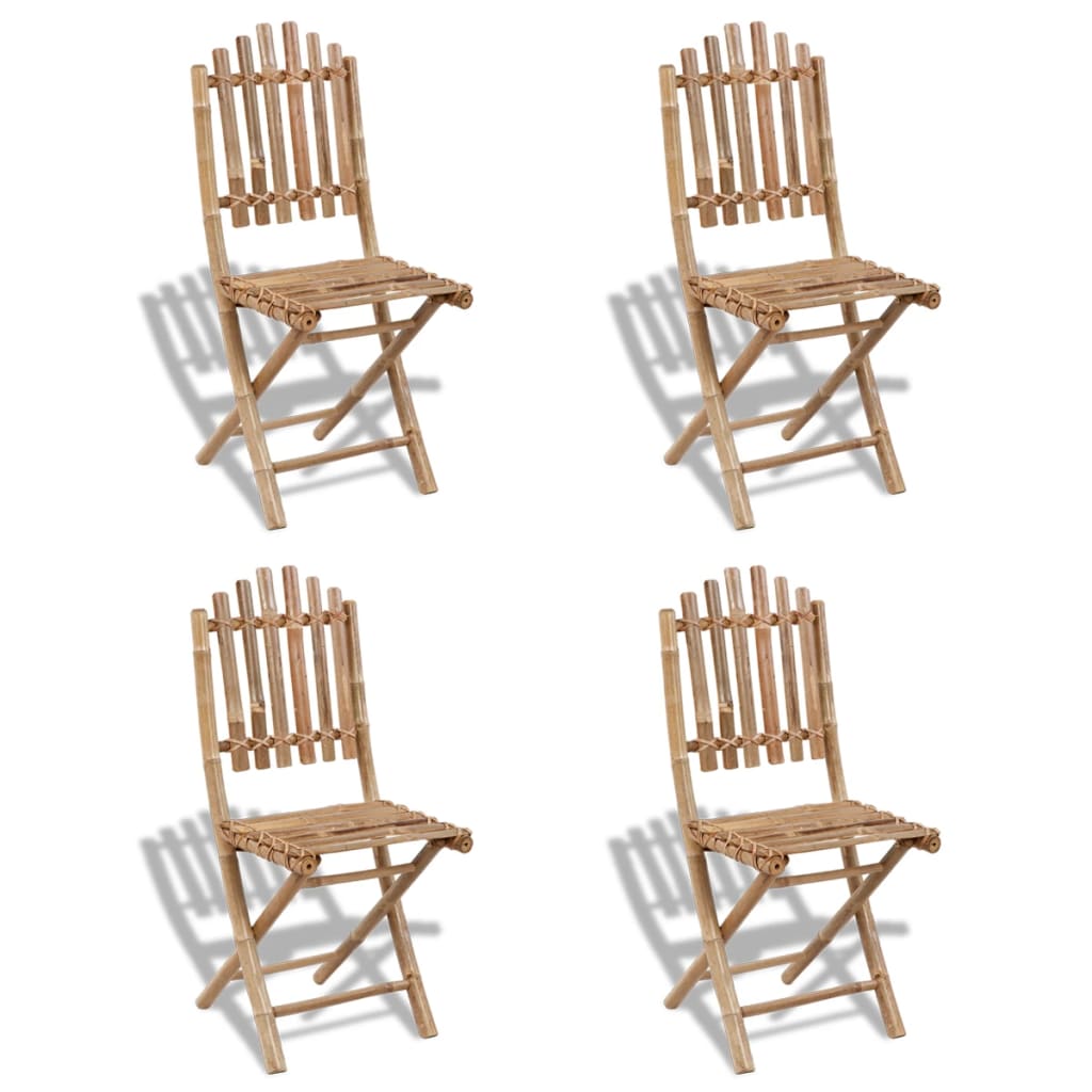 Mobilier à dîner d'extérieur pliable 5 pcs Bambou