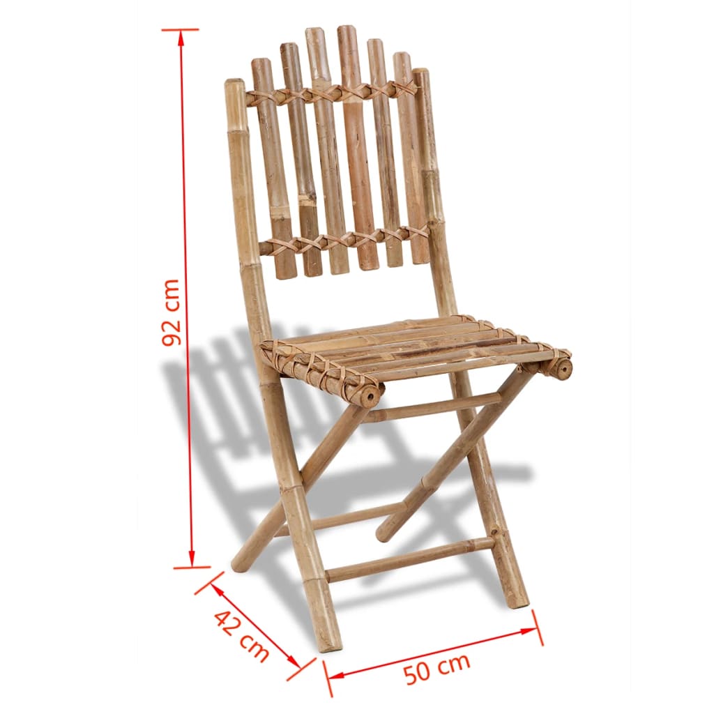 Faltbare Outdoor -Abendessen Möbel 5 PCs Bambus