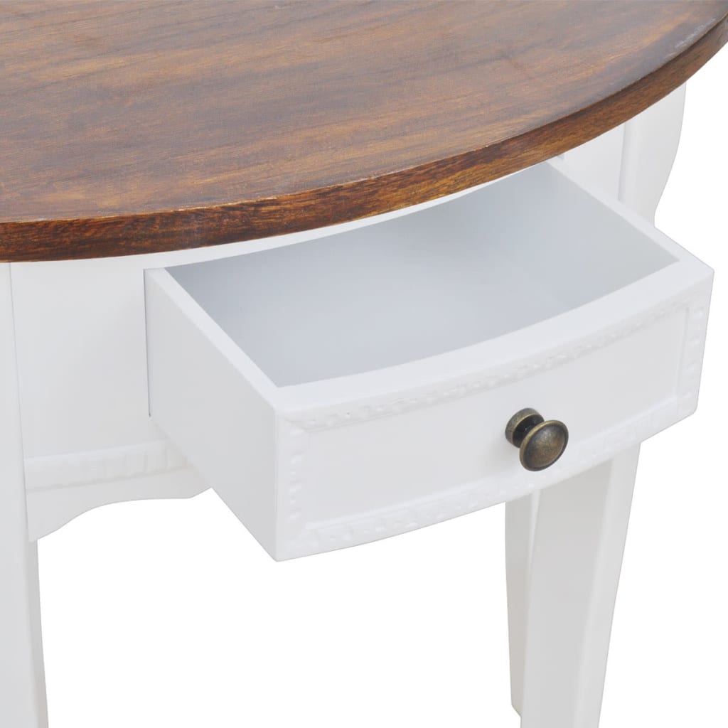 Console table with half-round brown table drawer