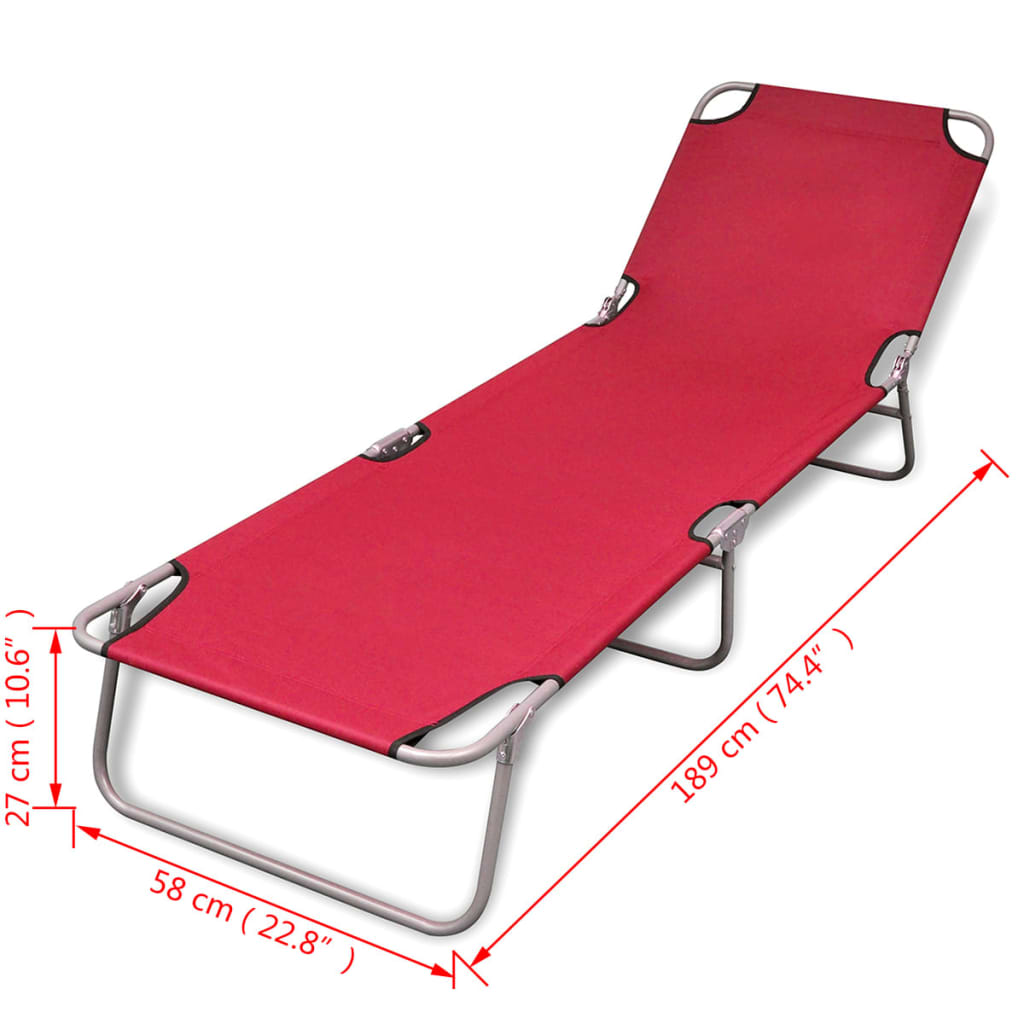 Foldable Steel Foldable Chair Coating Red Powder