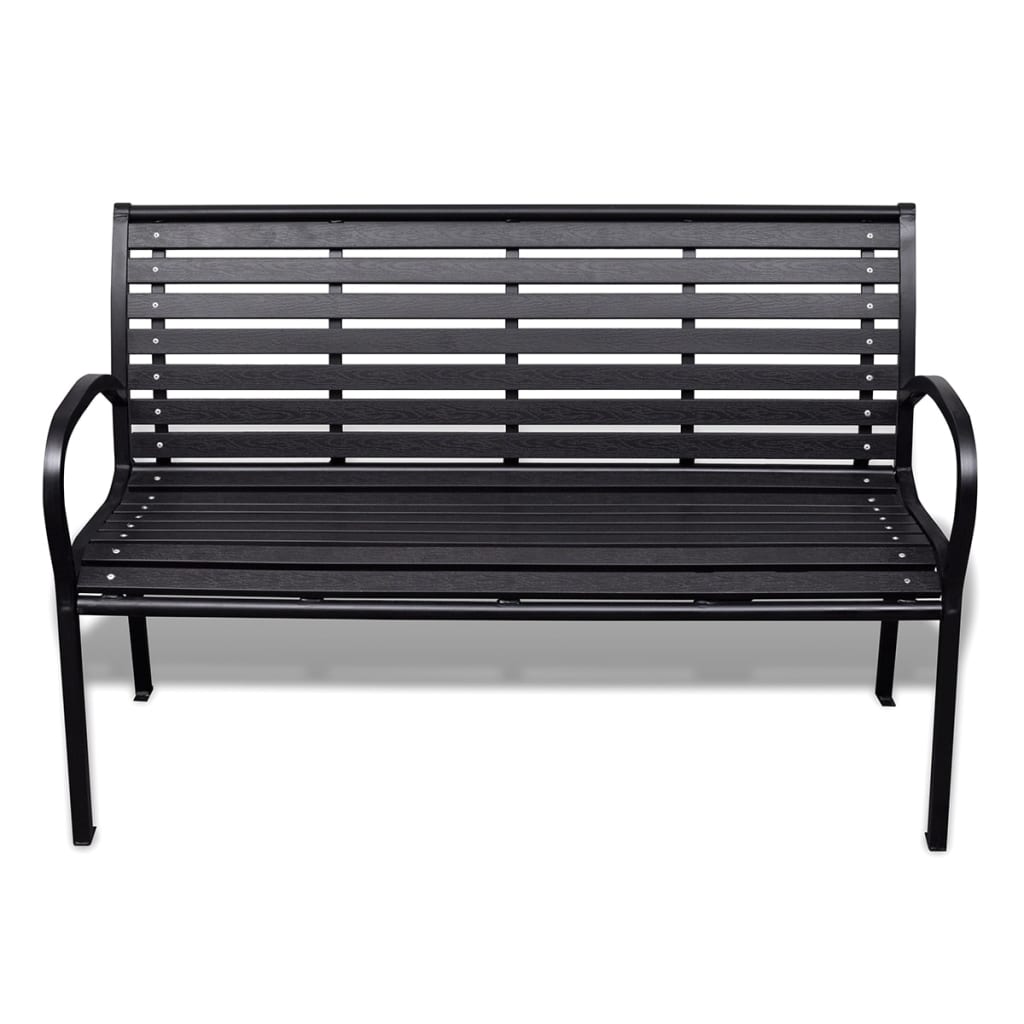 Garden bench 125 cm steel and black wpc