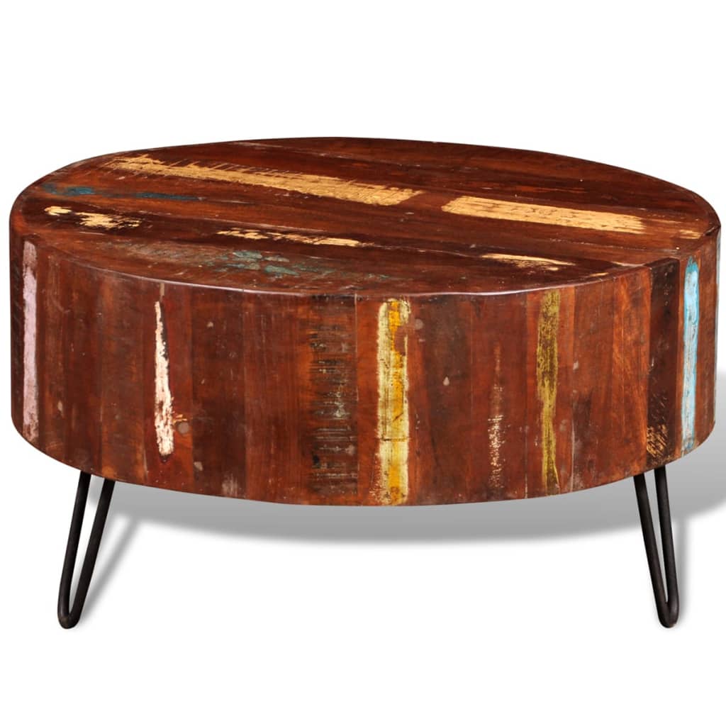 Solid Recovery Wood Round Wood Table