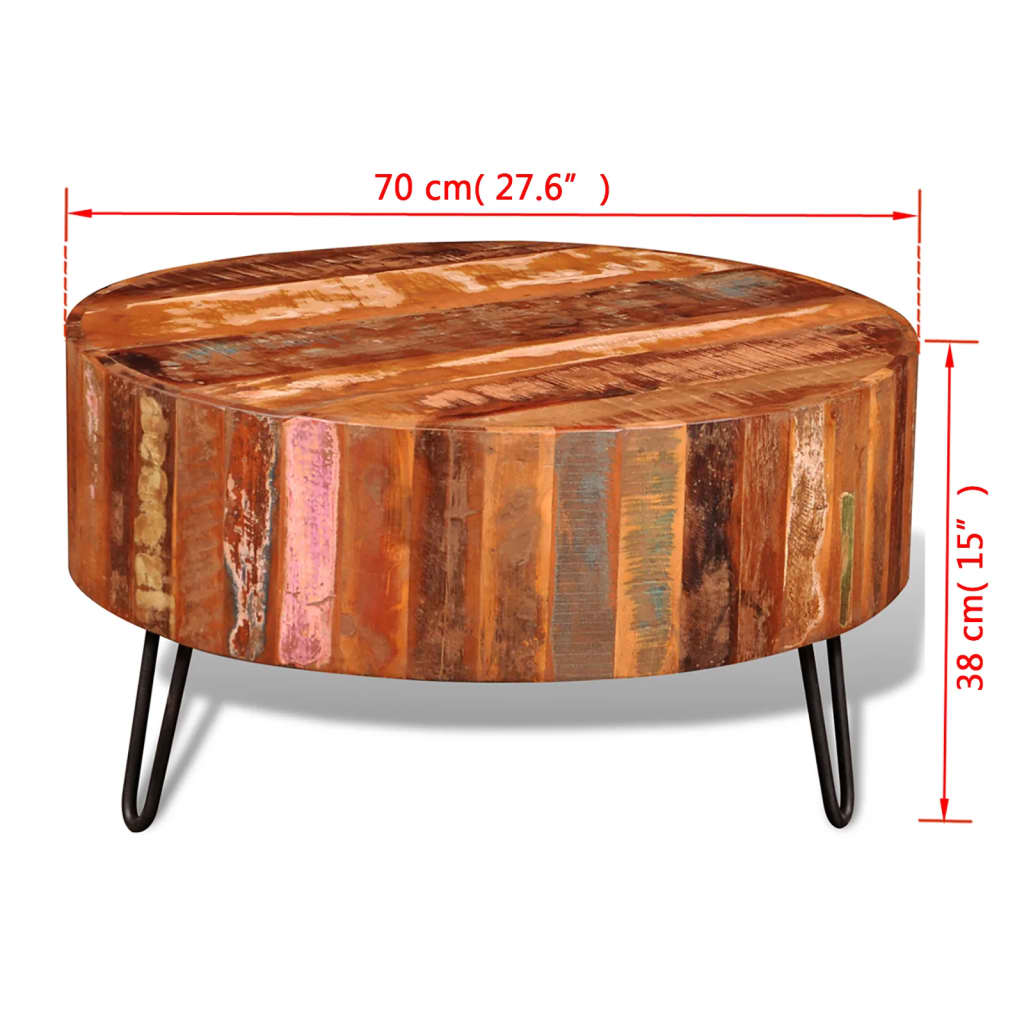 Solid Recovery Wood Round Wood Table
